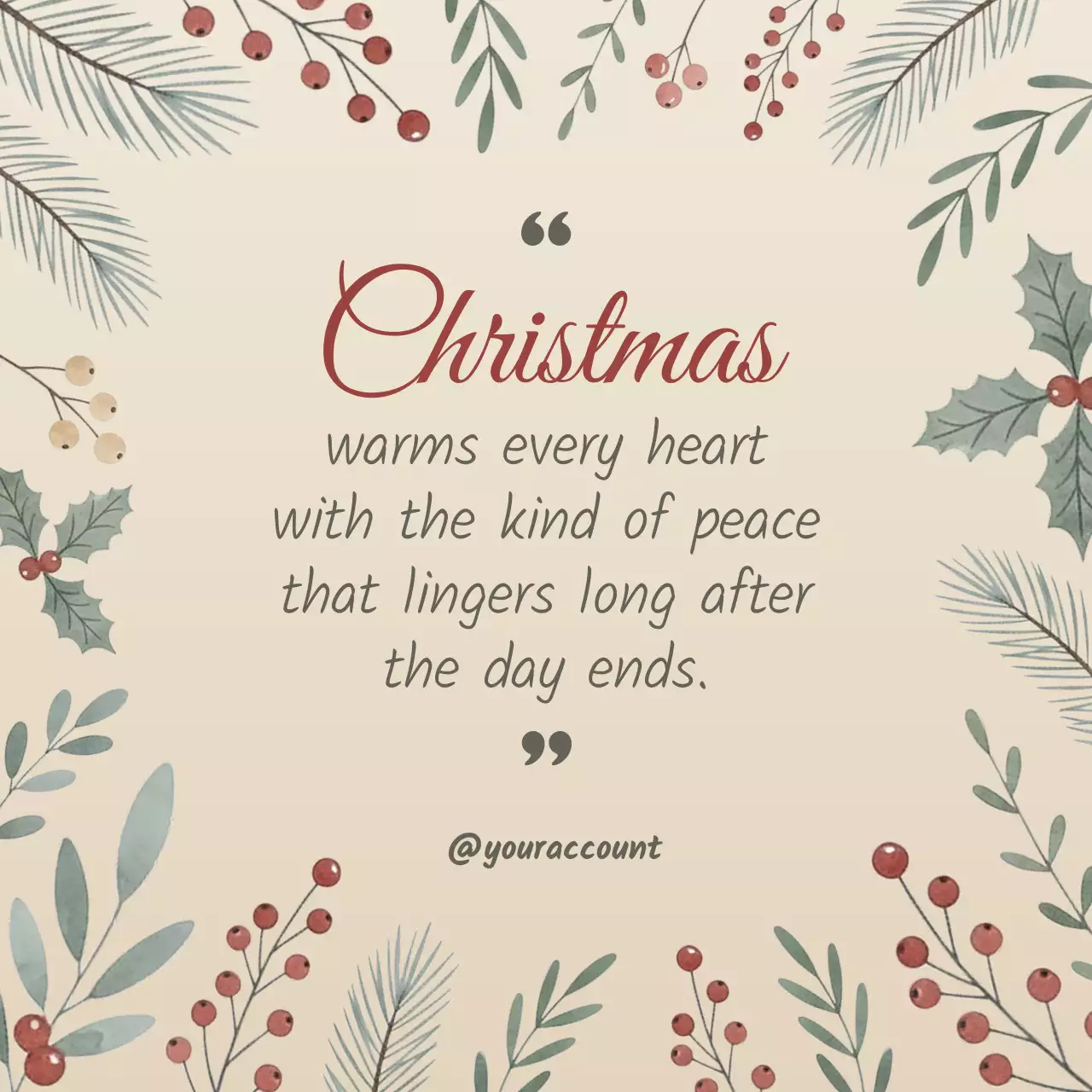 Beige Botanical Motivational Quote Instagram Post