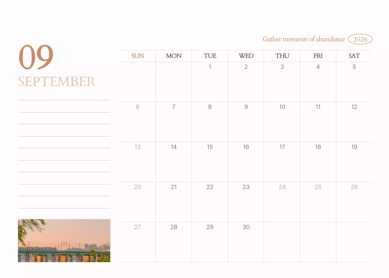 흰색 심플 달력 캘린더