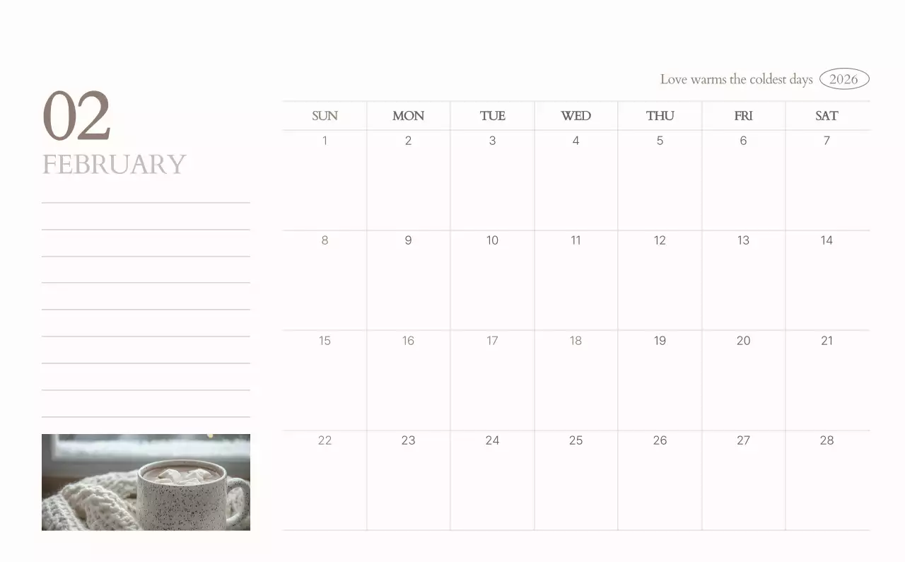 흰색 심플 달력 캘린더