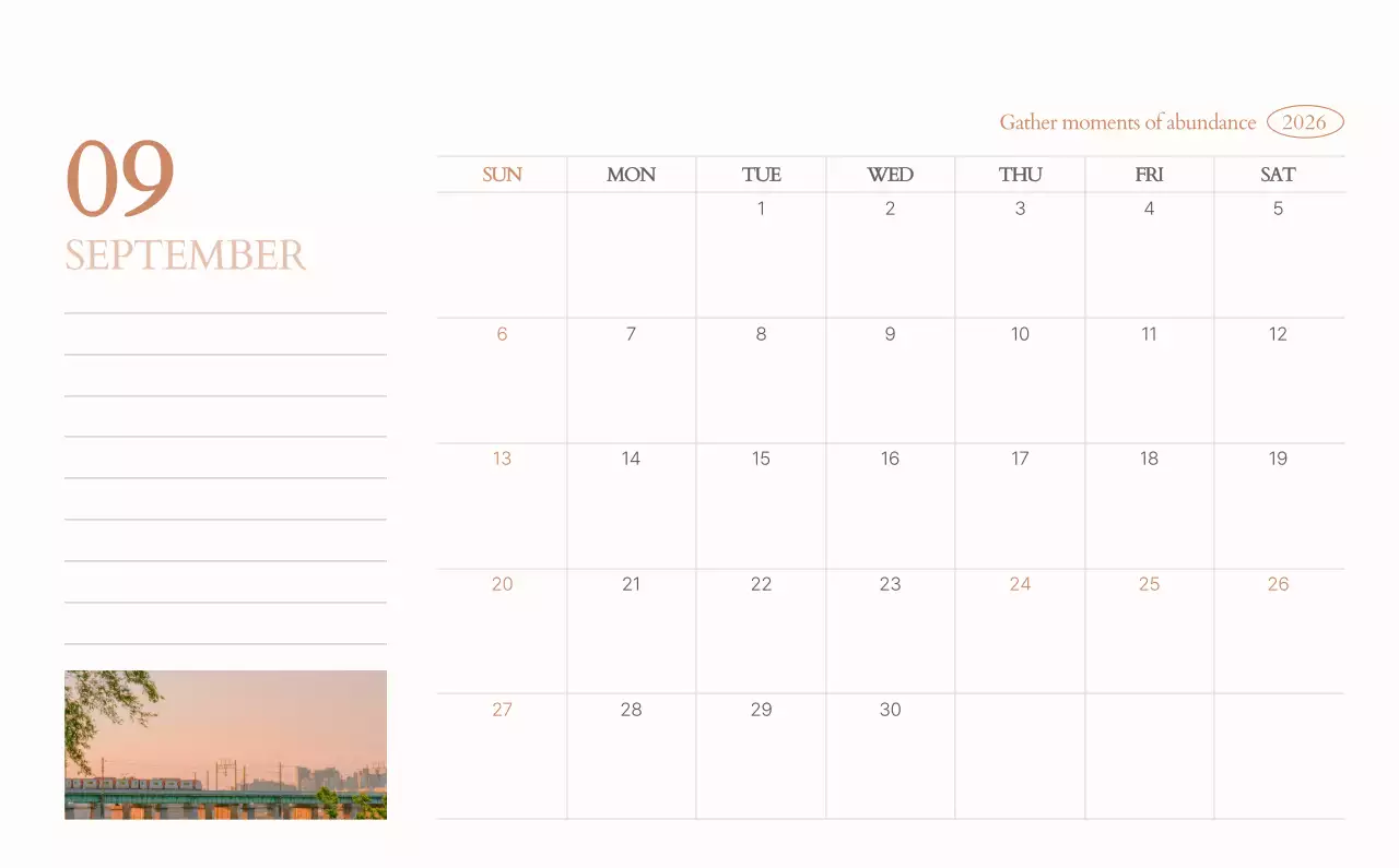 흰색 심플 달력 캘린더