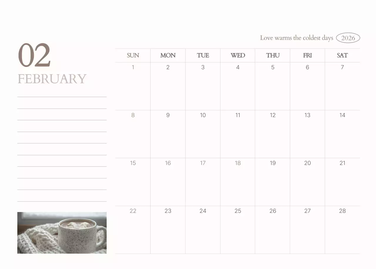 흰색 심플 달력 캘린더