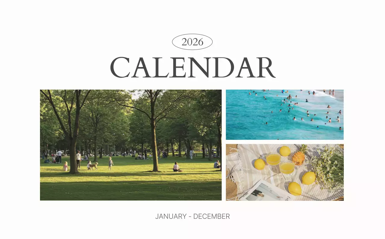 흰색 심플 달력 캘린더