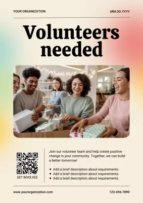 Beige Modern Volunteer Recruitment Poster