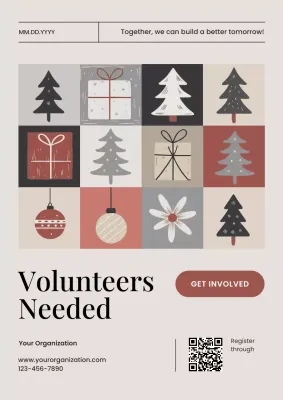 Beige Minimal Holiday Announcement Poster