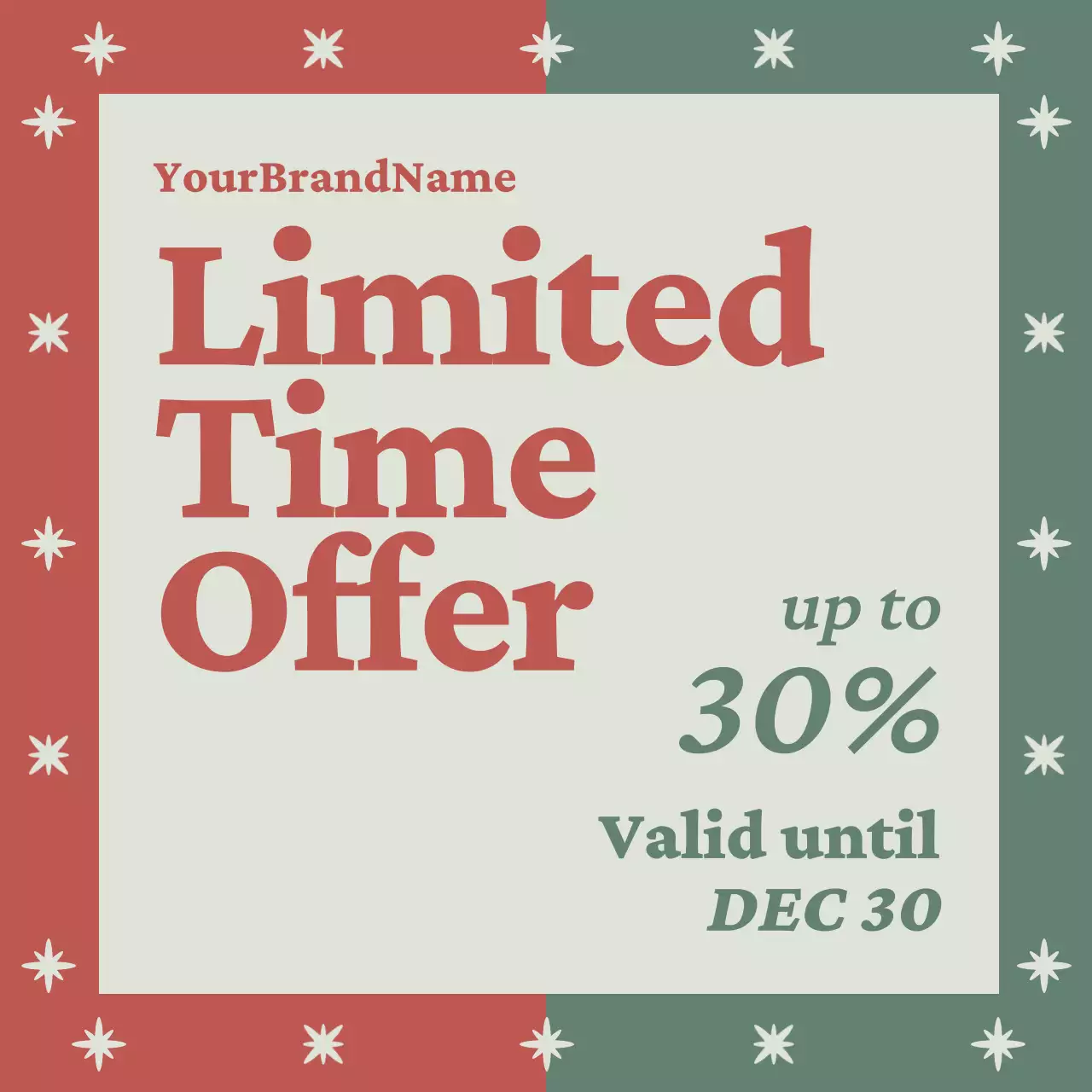 Red Retro Holiday Sale Promotion Instagram Post