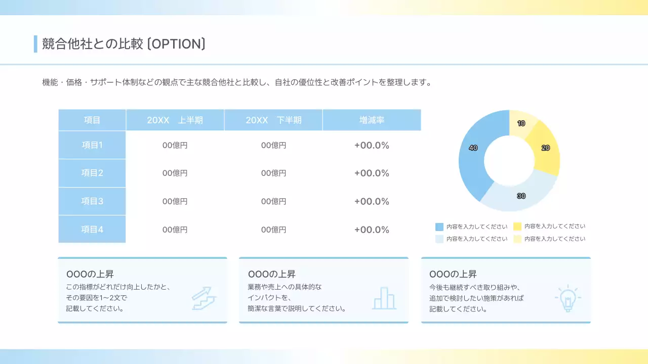 水色 モダン ビジネス 提案書