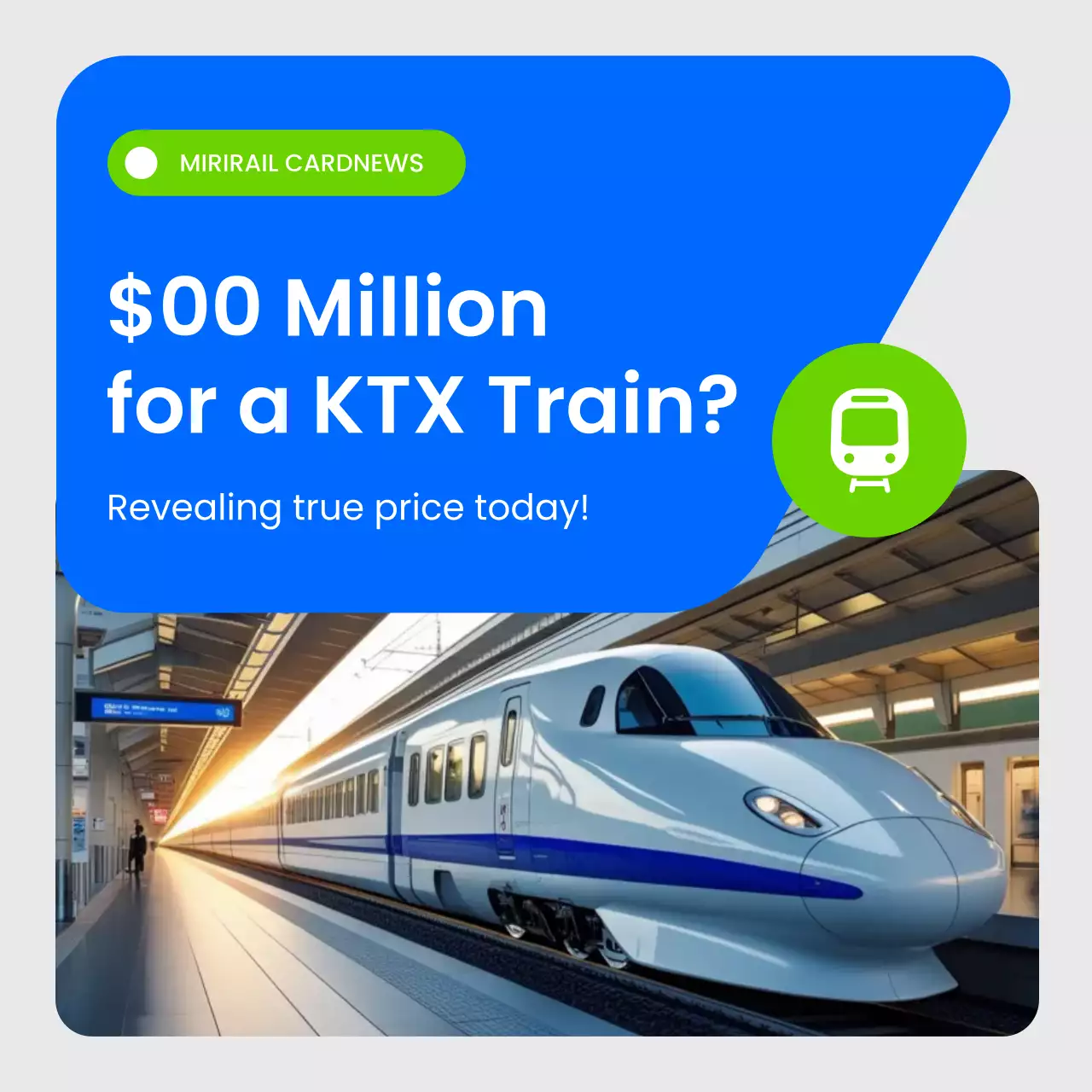 blue modern train announcement