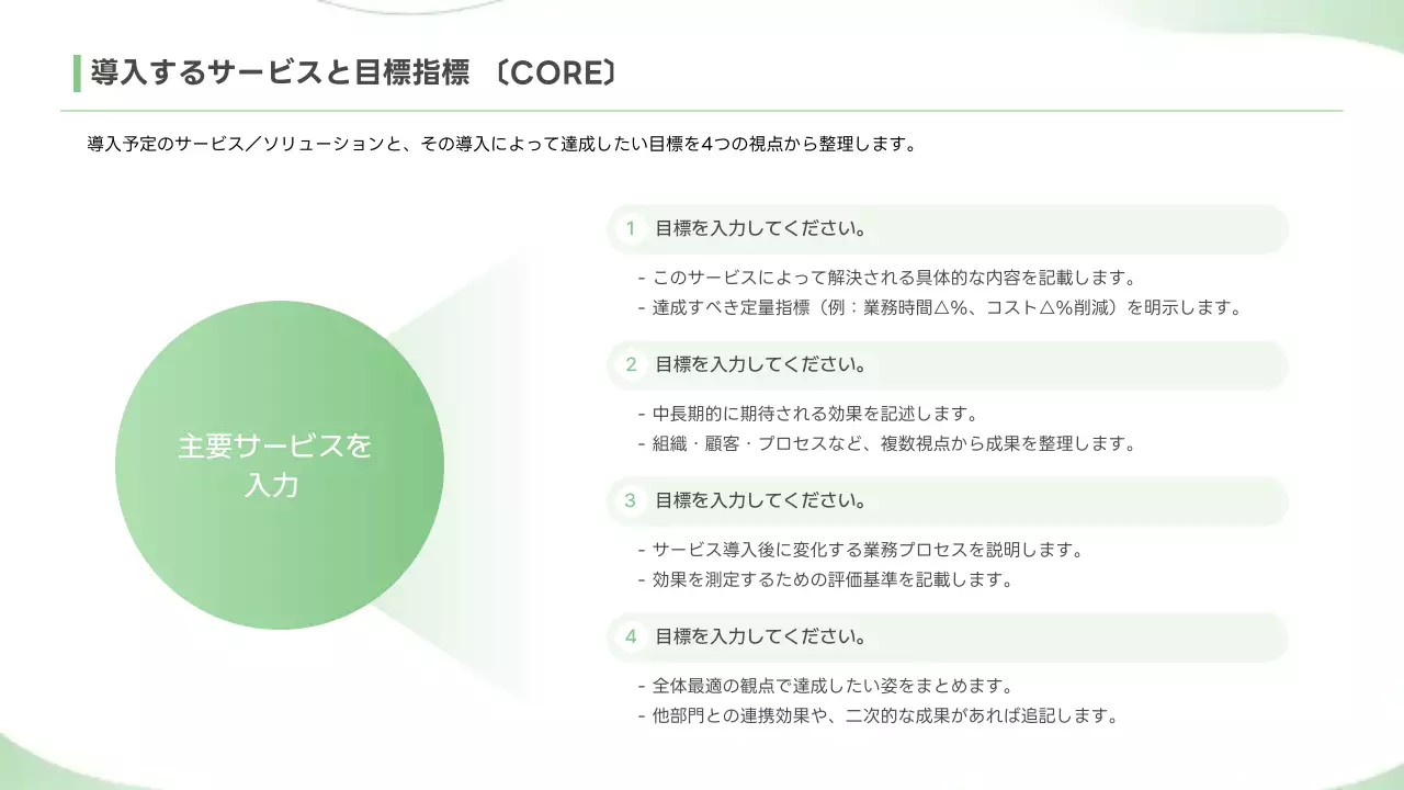 緑 シンプル ビジネス 提案書