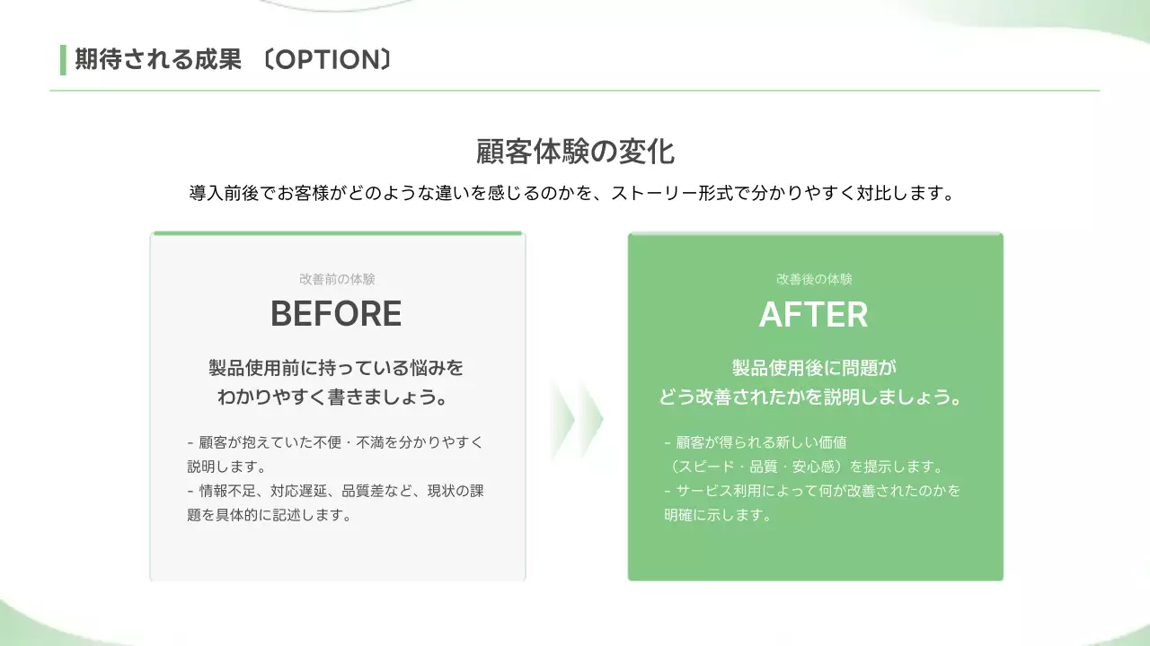 緑 シンプル ビジネス 提案書