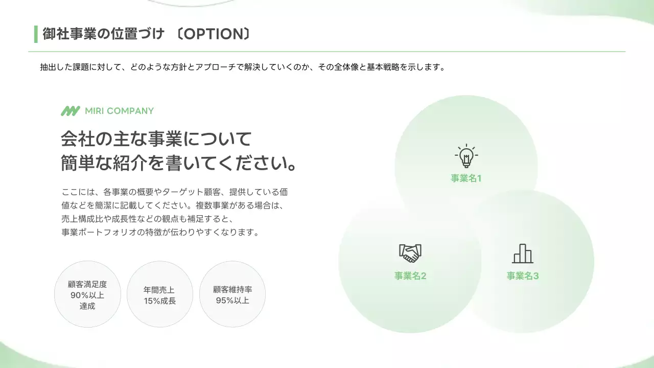 緑 シンプル ビジネス 提案書