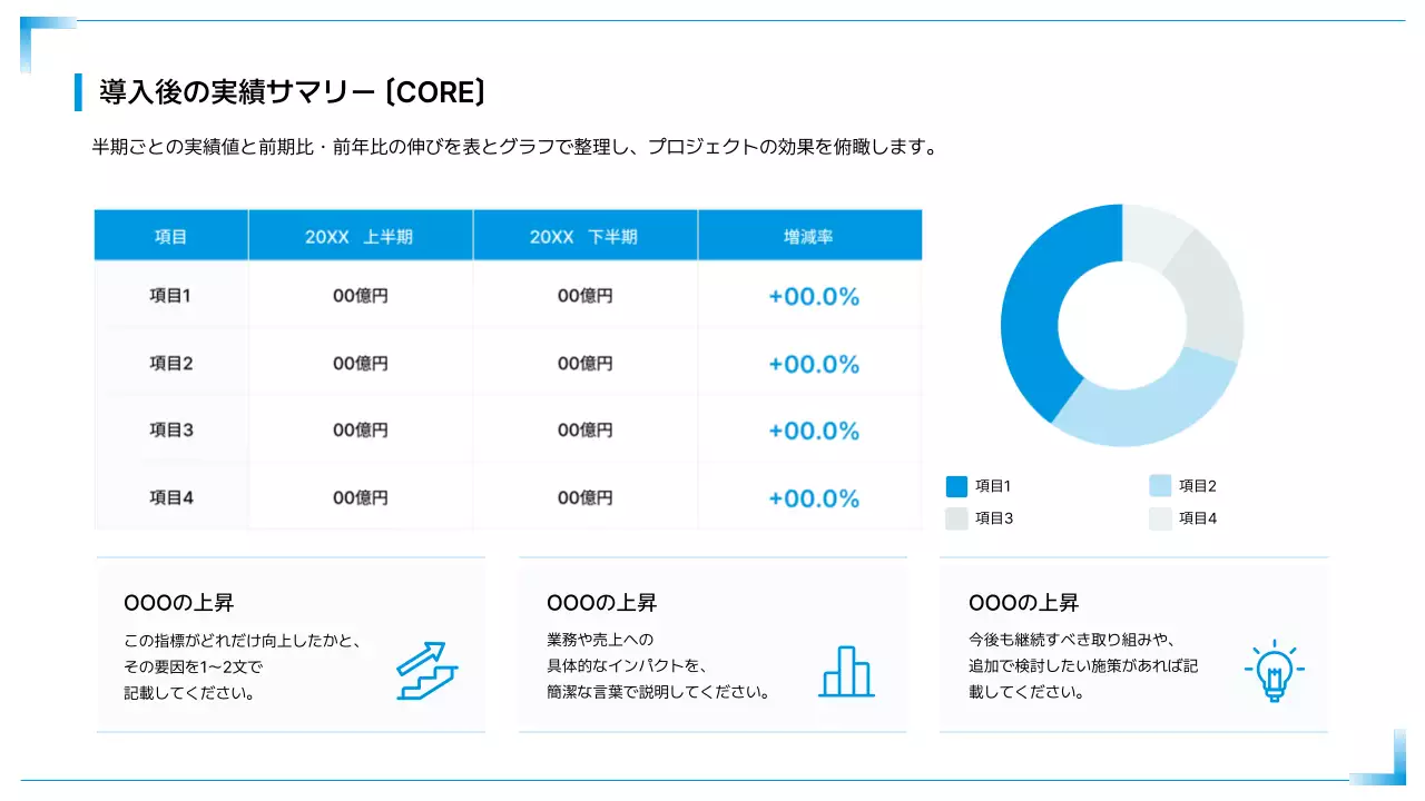 青 シンプル ビジネス 提案書