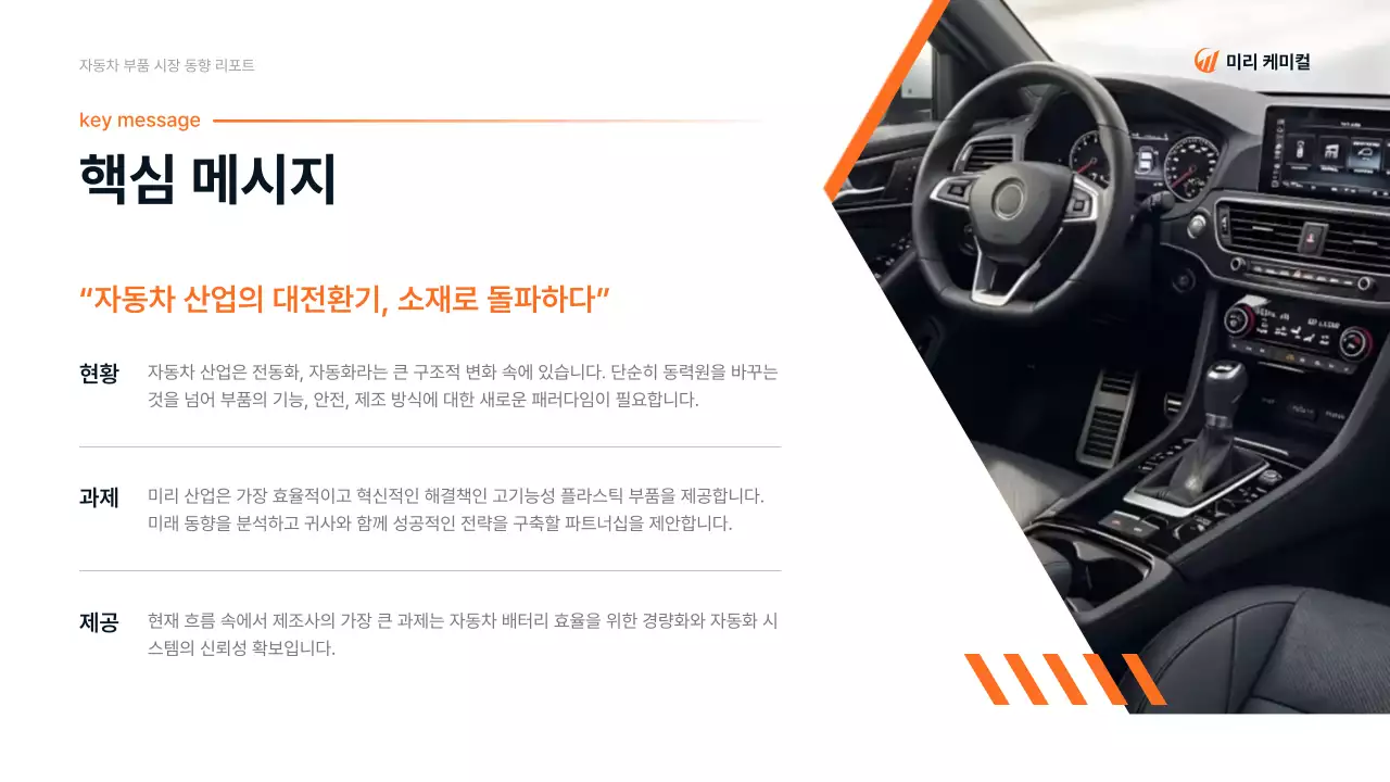 주황 모던 자동차 보고서