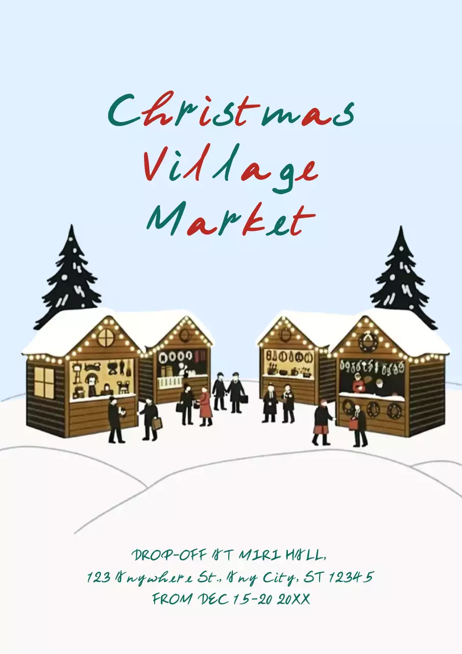 White Cute Holiday Event Poster