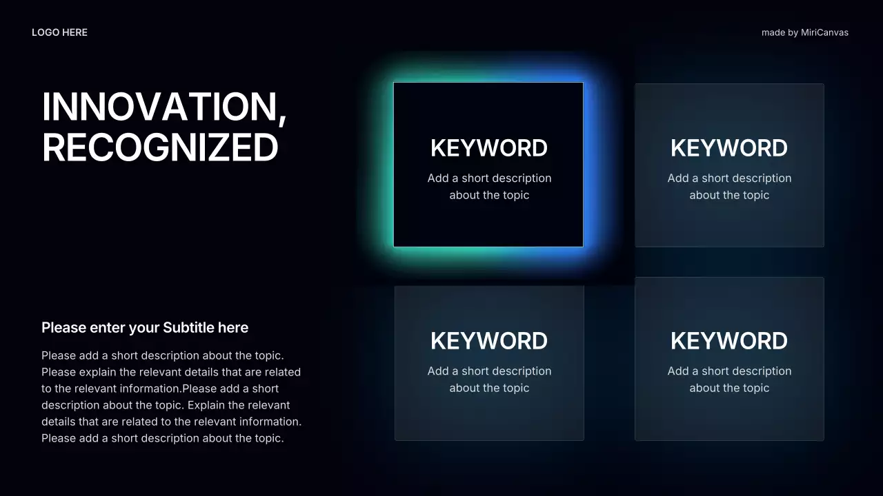 블랙 앤 블루 모던 헬스 가이드 프레젠테이션