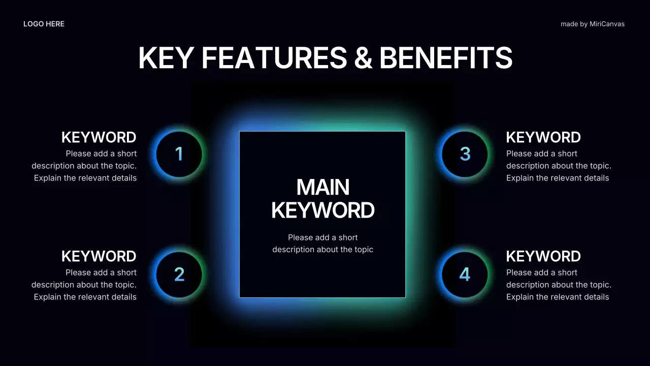 블랙 앤 블루 모던 헬스 가이드 프레젠테이션