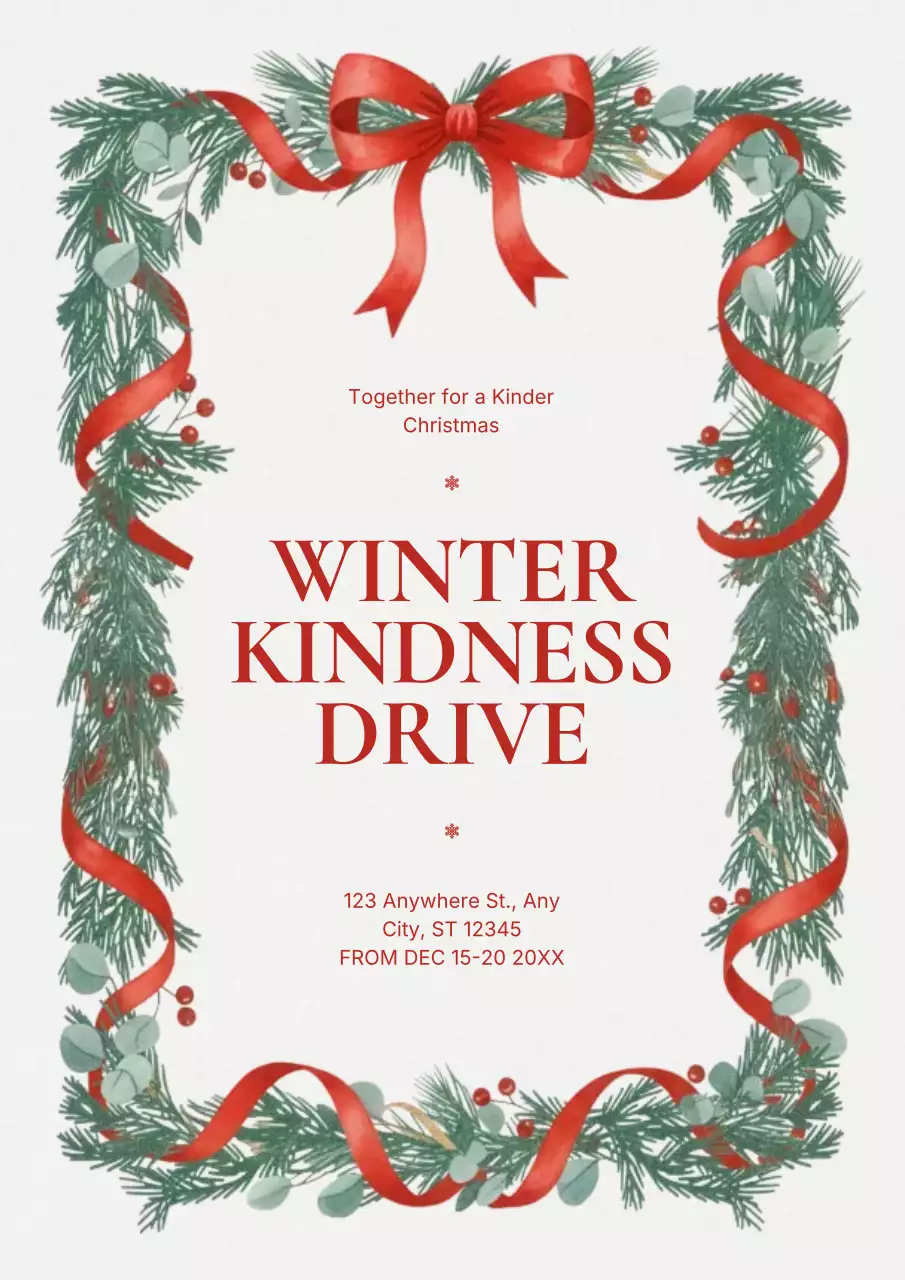 Red Traditional Charity Announcement Poster