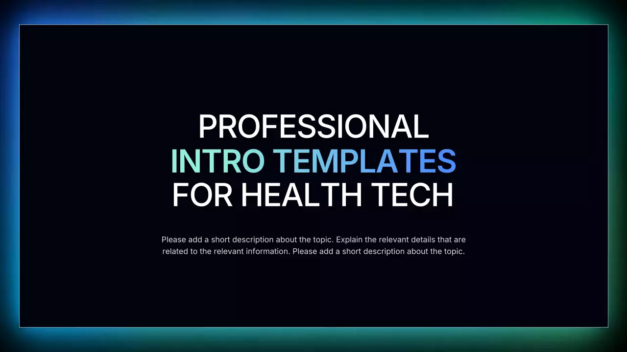 블랙 앤 블루 모던 헬스 가이드 프레젠테이션