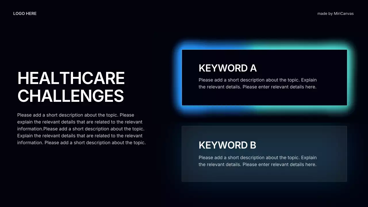 블랙 앤 블루 모던 헬스 가이드 프레젠테이션