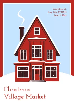 Red Simple Holiday Invitation Poster