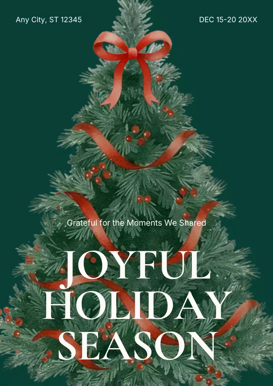 Green Traditional Holiday Invitation Poster