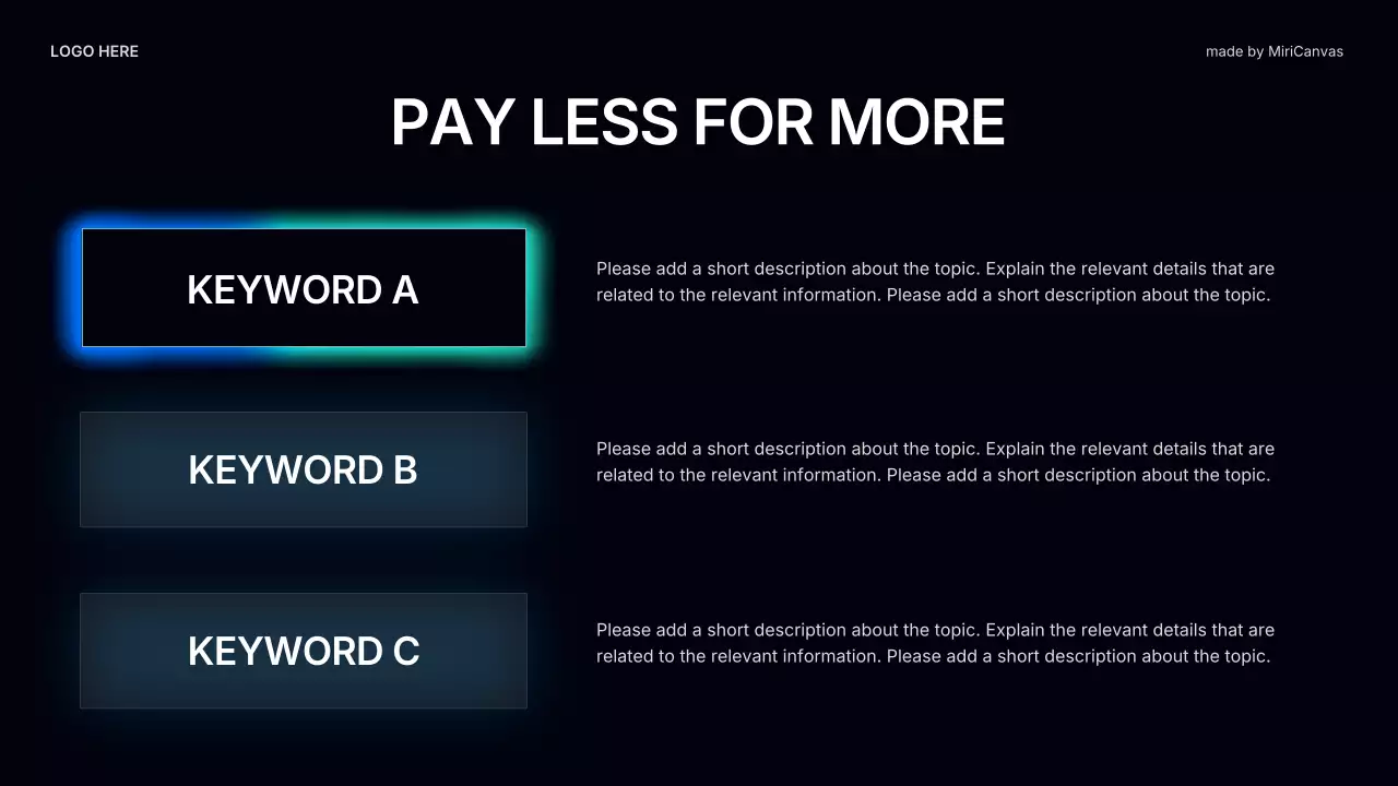 블랙 앤 블루 모던 헬스 가이드 프레젠테이션