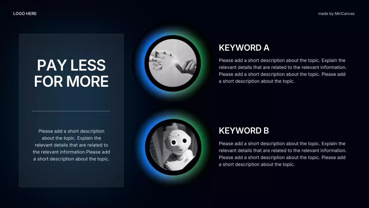 블랙 앤 블루 모던 헬스 가이드 프레젠테이션