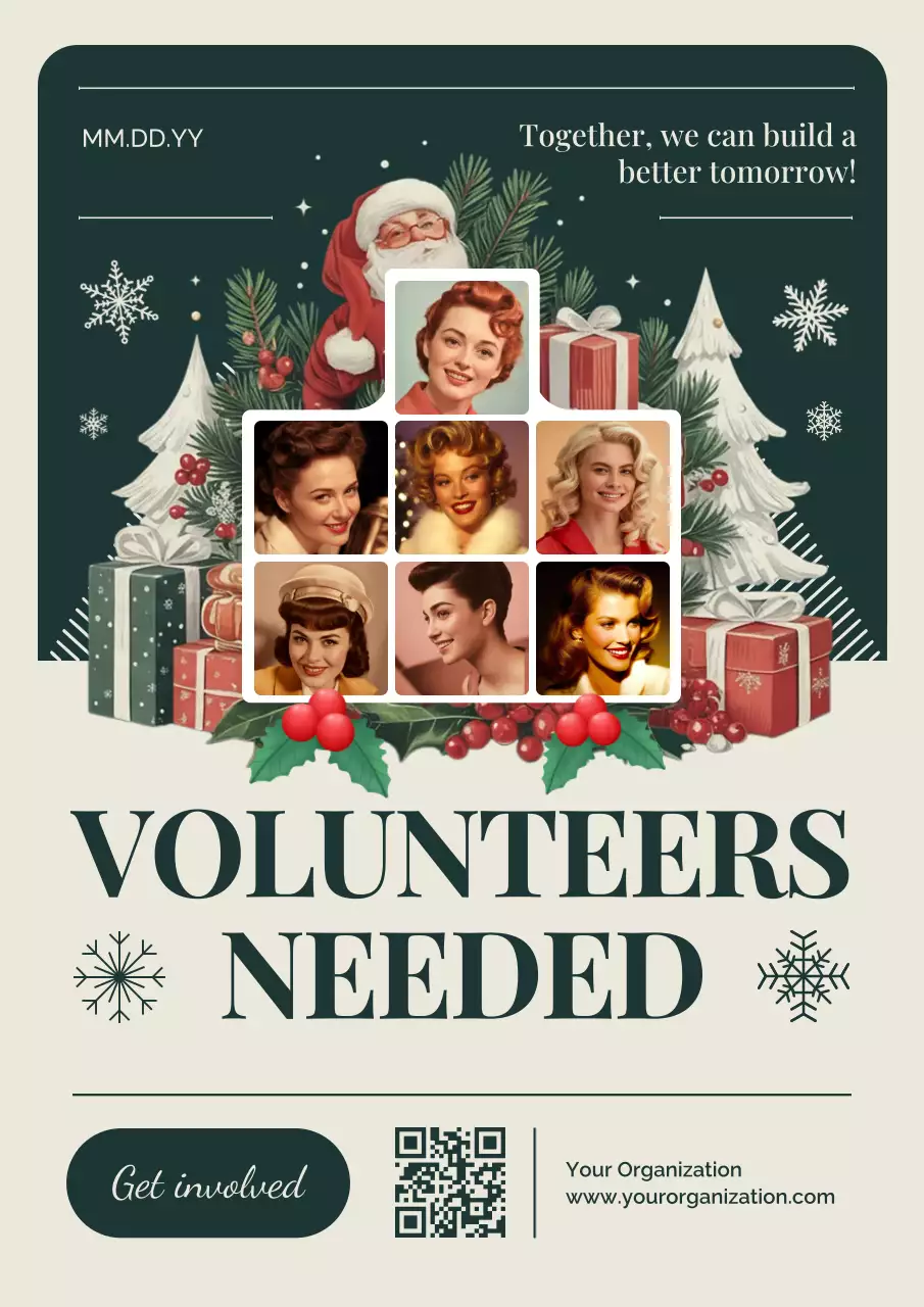 Beige Retro Holiday Announcement Poster