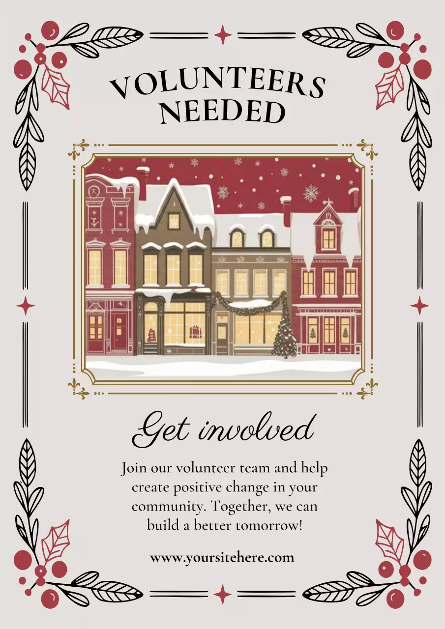 Beige Vintage Community Announcement Poster