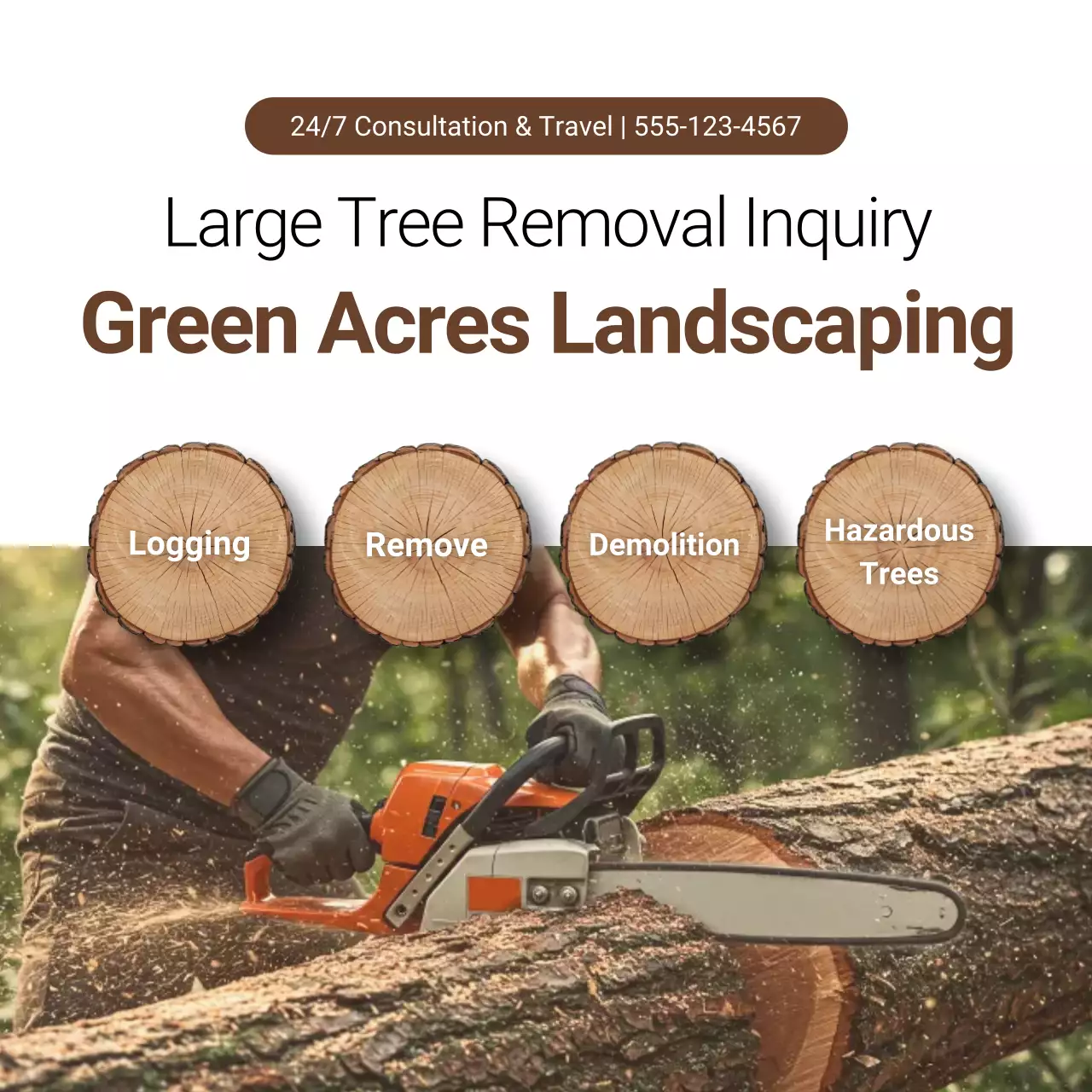 Anúncio de paisagem simples em marrom