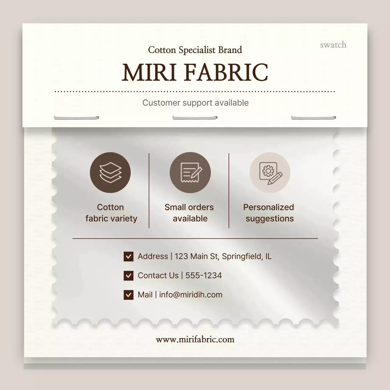 white modern fabric guide