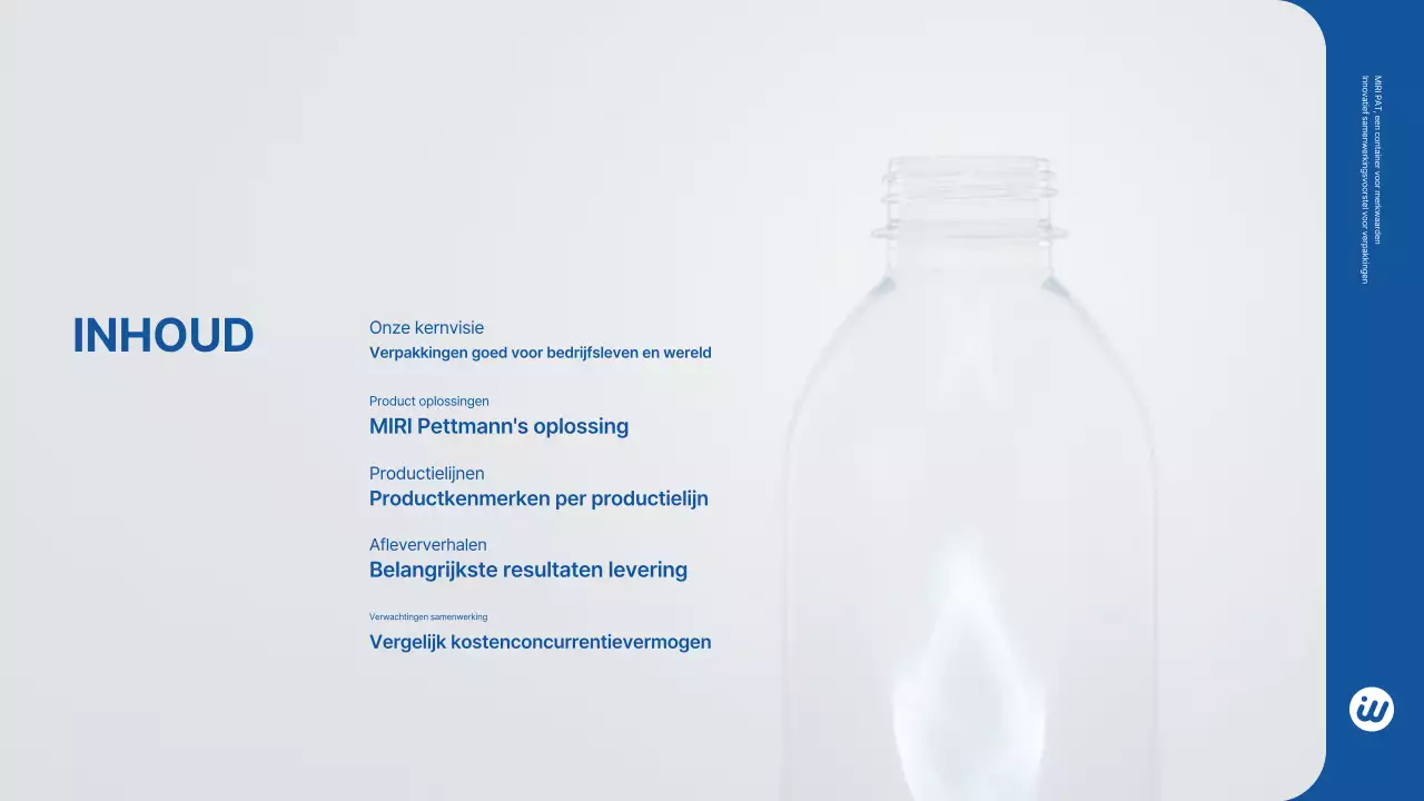 Blauwe moderne PET-fles B2B-voorstel Productintroductie Advertentie