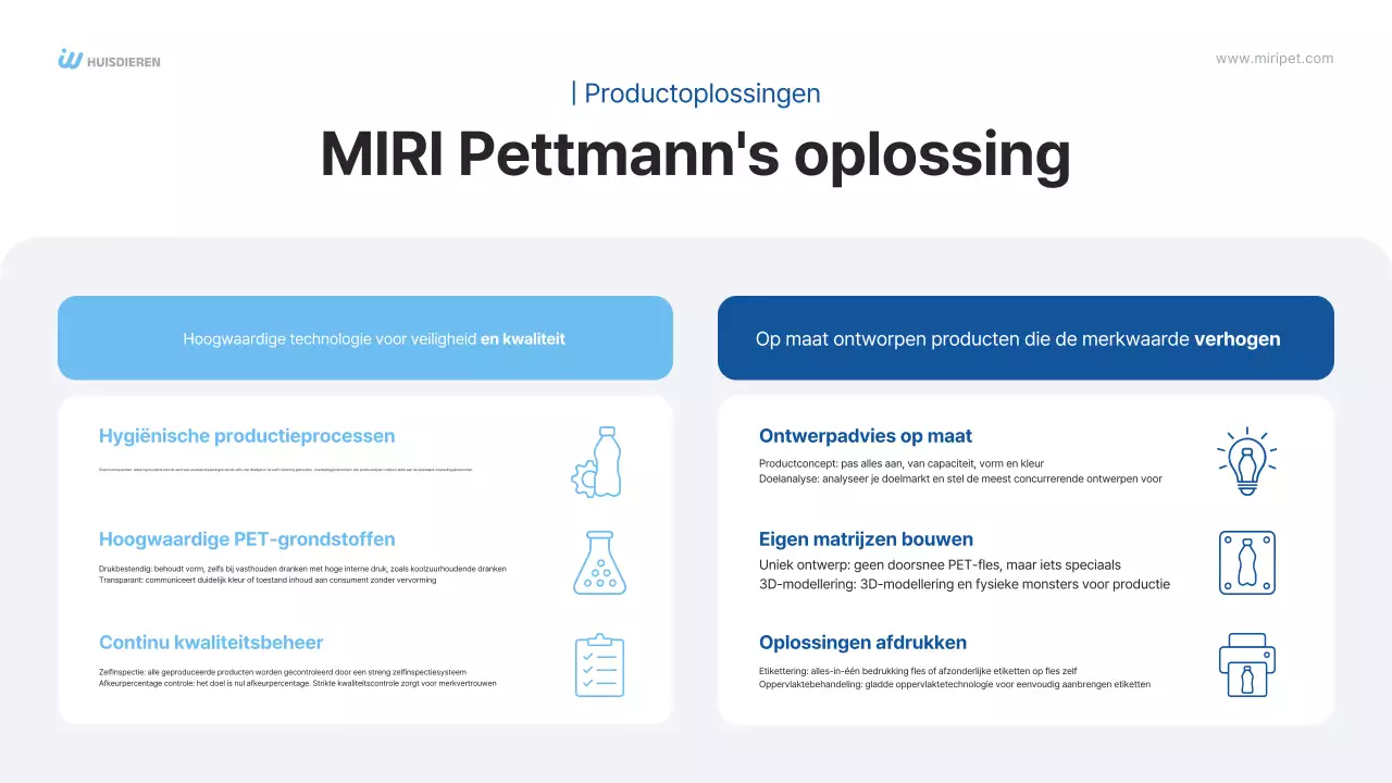 Blauwe moderne PET-fles B2B-voorstel Productintroductie Advertentie