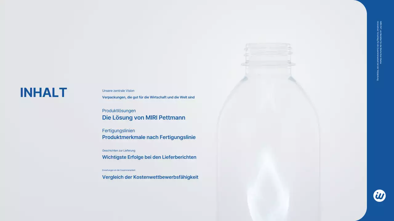 Blaue moderne PET-Flasche – B2B-Angebot – Produkteinführung – Anzeige