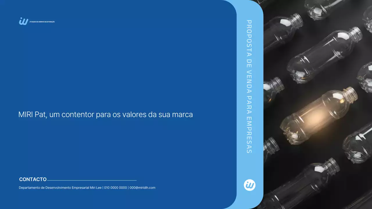 Proposta B2B para Garrafa PET Moderna Azul - Apresentação do Produto - Anúncio
