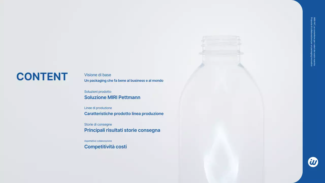 Proposta B2B per bottiglia in PET moderna blu Presentazione del prodotto Pubblicità