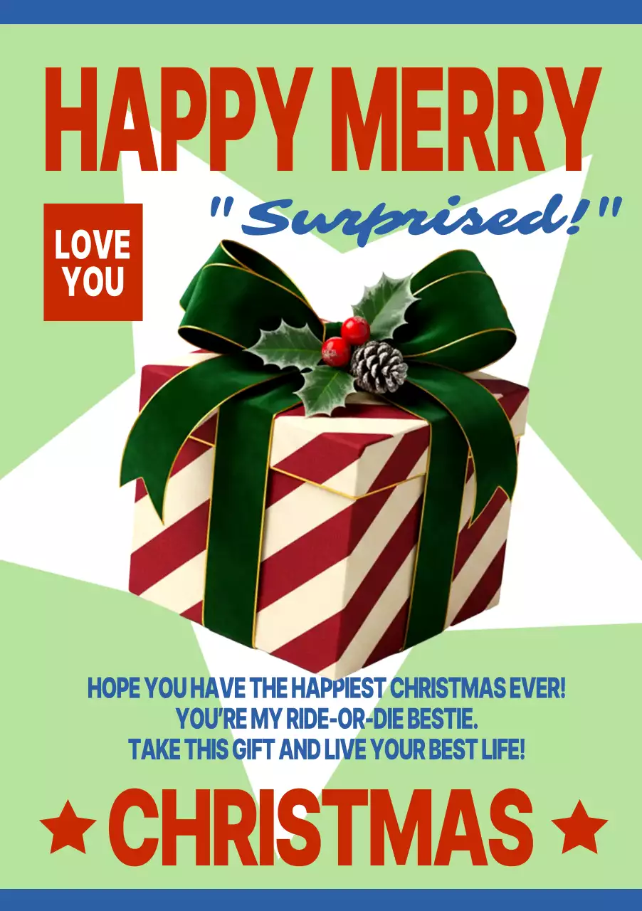 초록 레트로 크리스마스 카드