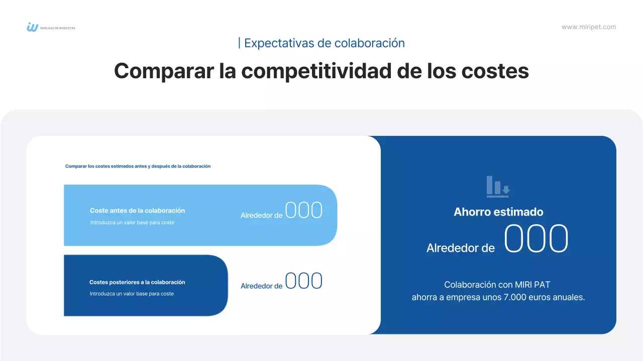 Propuesta B2B de presentación de producto de botella PET moderna azul