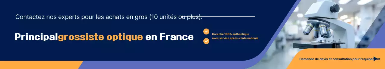 Publicité pour des équipements optiques modernes bleu marine