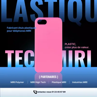 Publicité pour une coque de smartphone moderne rose fuchsia