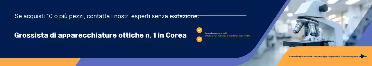 Pubblicità di apparecchiature ottiche moderne blu navy