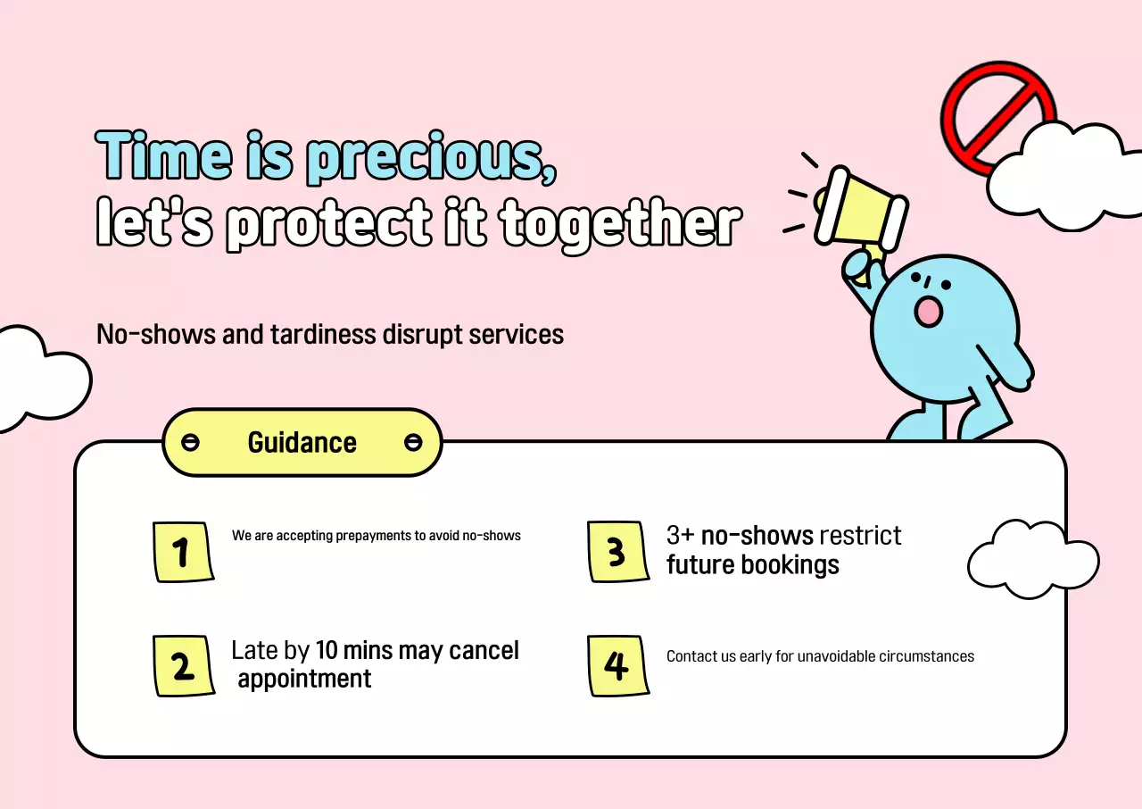 Pink Baby Service Guide Notice