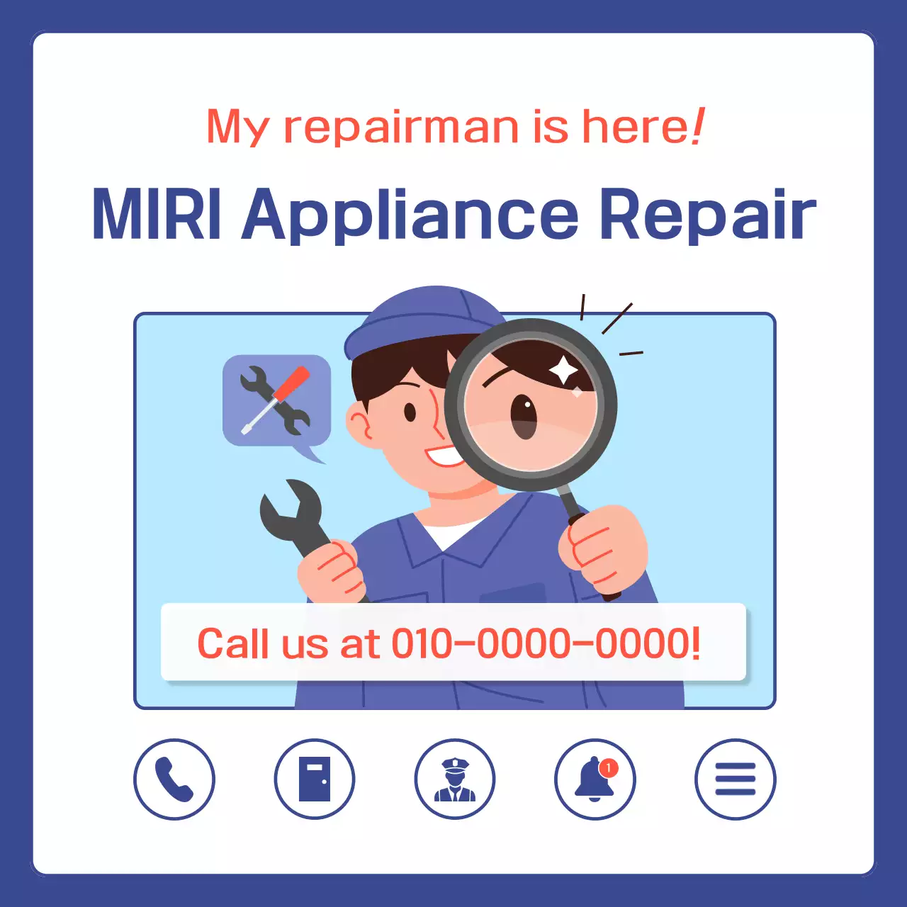 Quảng cáo dịch vụ sửa chữa thiết bị gia dụng Blue Simple