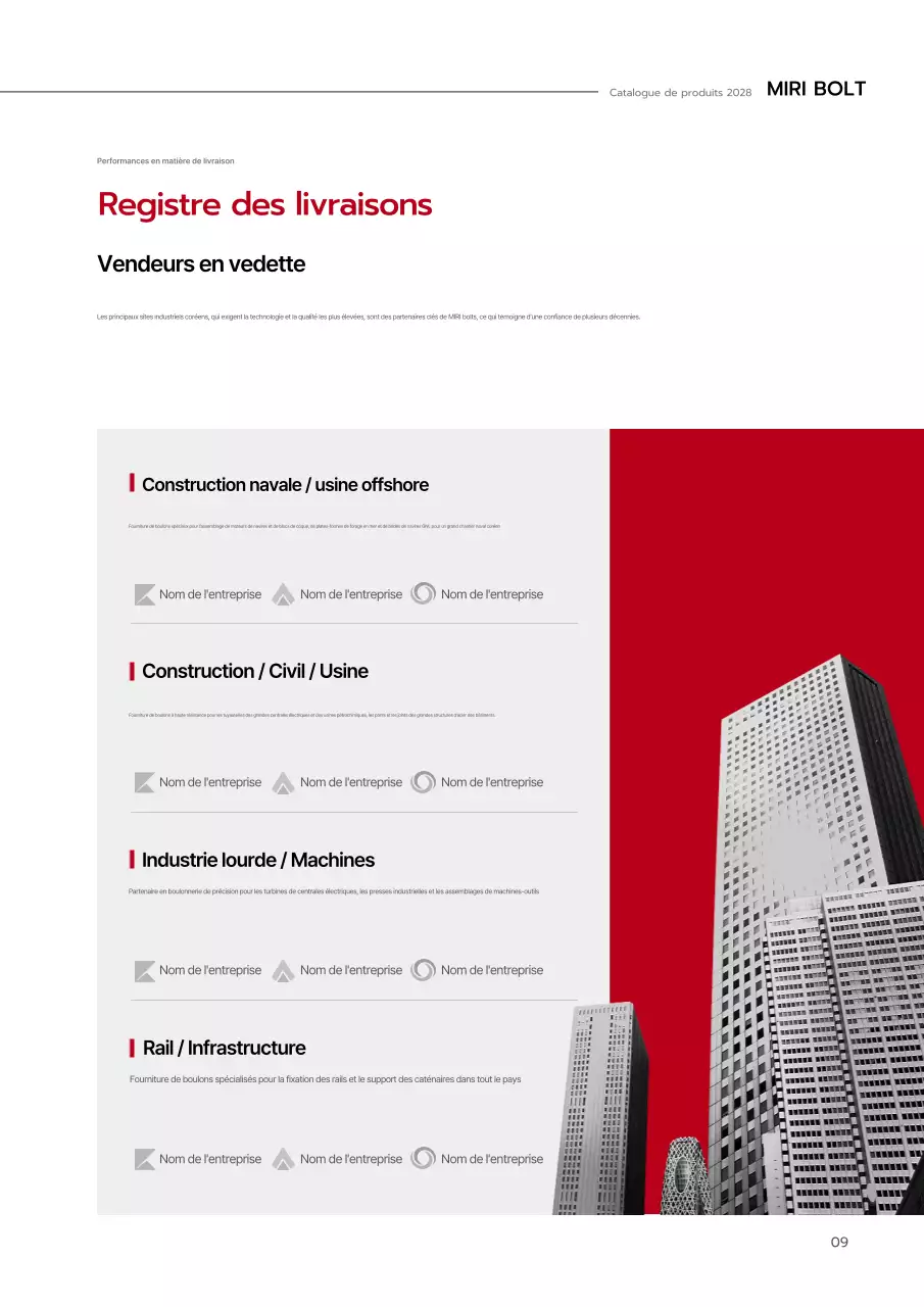 Catalogue industriel moderne rouge