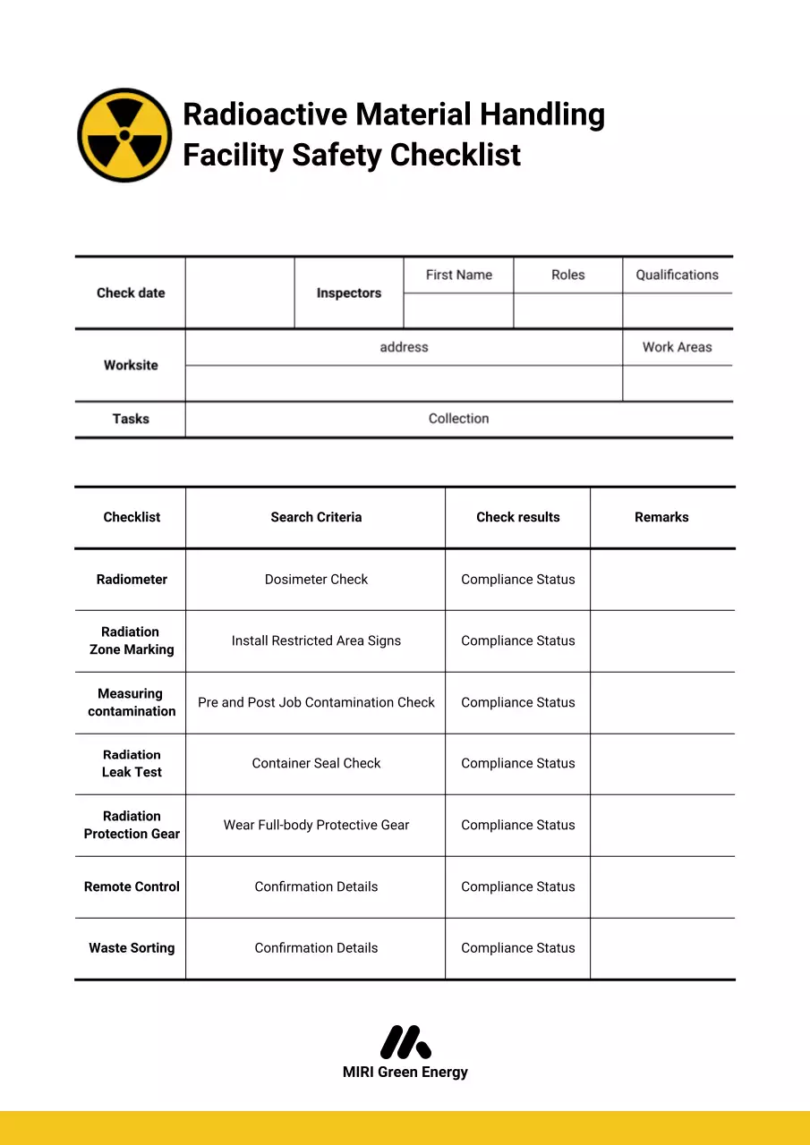 yellow modern safety checklist
