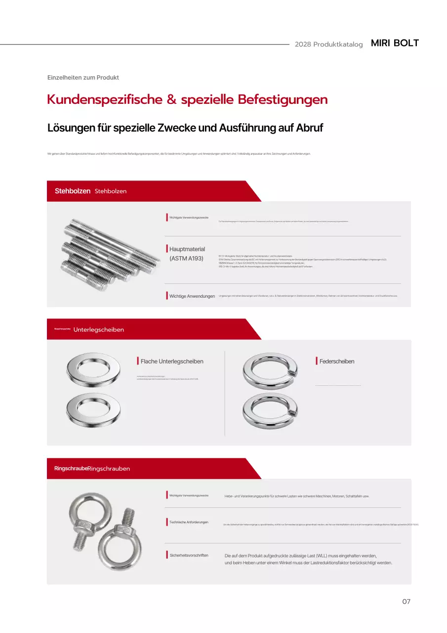 Roter moderner Industriekatalog
