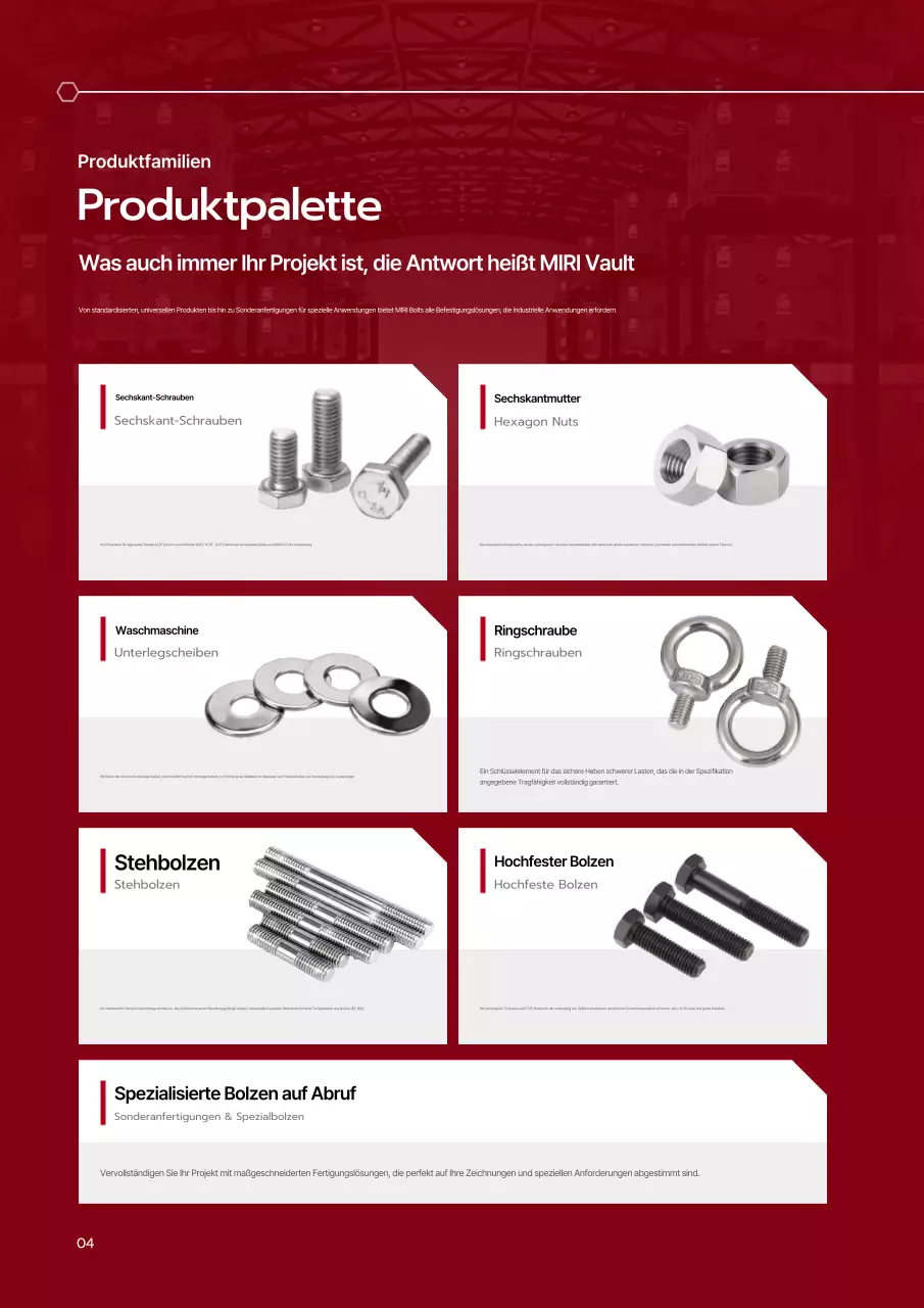 Roter moderner Industriekatalog