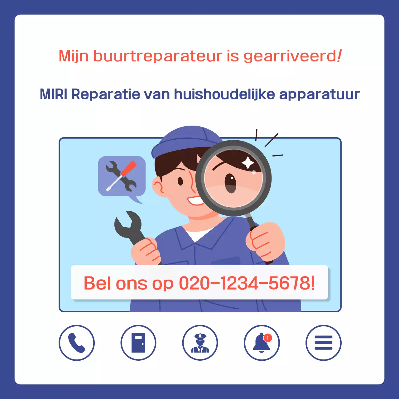 Advertentie voor Blue Simple Appliance Repair Service