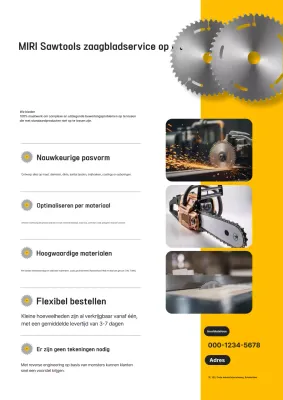 Gele moderne gereedschapsfabricage-advertentie