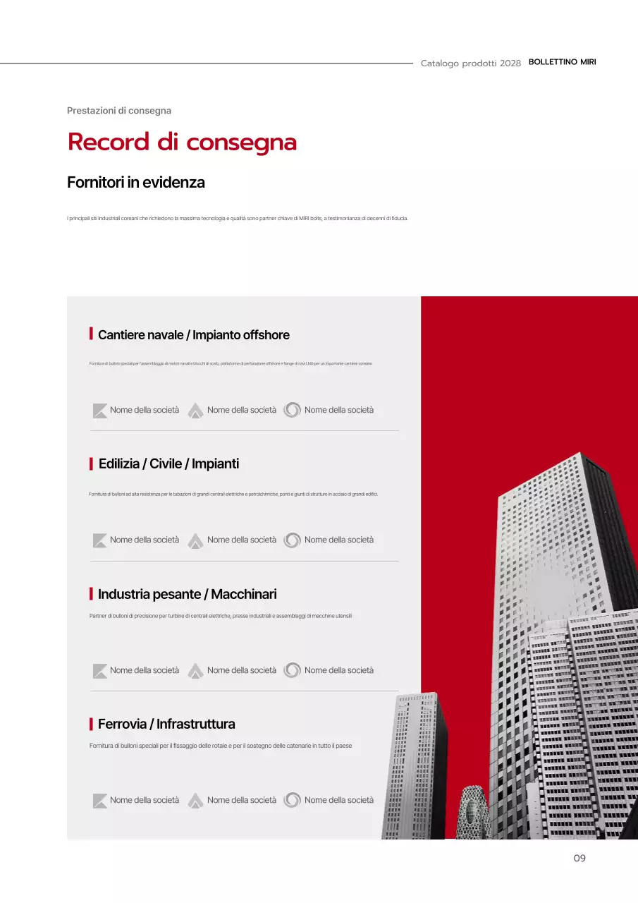 Catalogo industriale moderno rosso