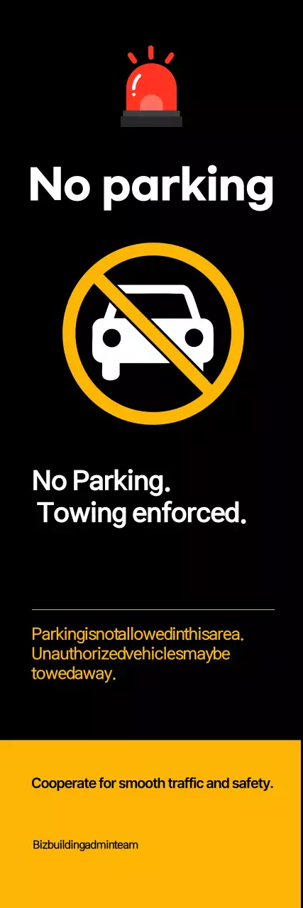 Black Basic No Parking Notice